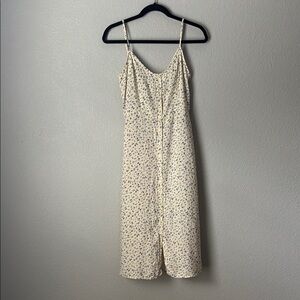 Butter Yellow Floral Spaghetti Strap Dress